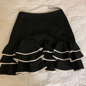 Black ruffled skirt